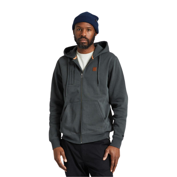 Brixton Builders Fleece Full Zip Hoodie - Washed Black – Xtreme