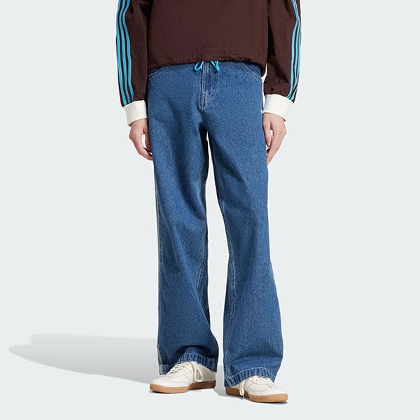 Adidas Denim Firebird Pants Medium Blue Denim
