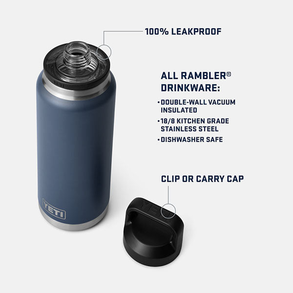 Yeti Rambler 36 oz Water Bottle with Chug Cap Big Sky Blue