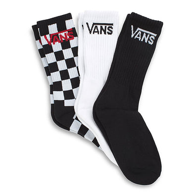 Vans Classic Crew Socks 3 Pack -  Black/White/Checkerboard