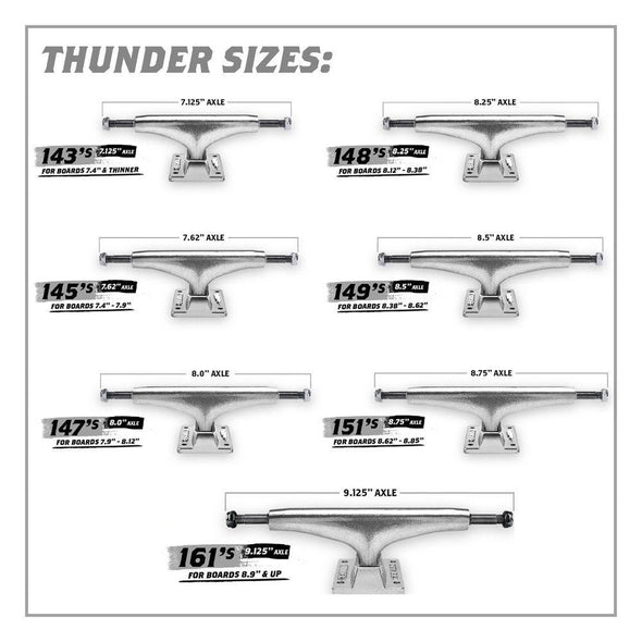 Thunder Polished  Hollow Lights II Trucks Silver 149 (Pair)