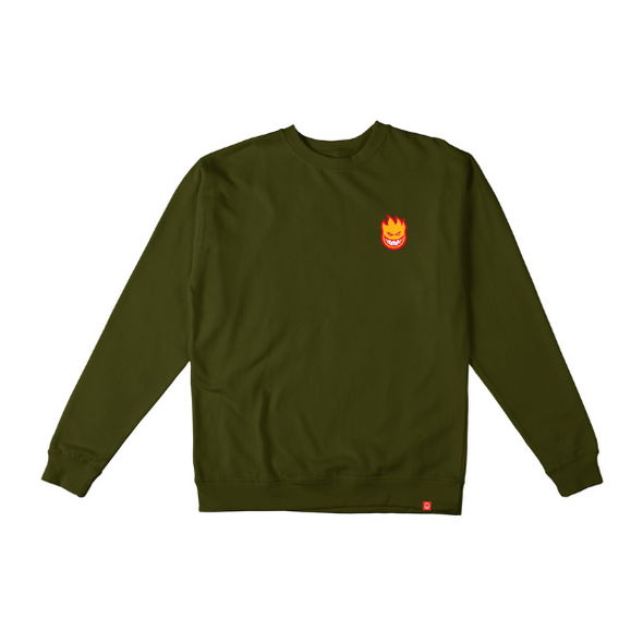 Spitfire Lil Bighead Fill Crew Sweatshirt - Army/Red/Gold/White