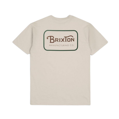 Brixton Mens Grade S/S Standard Tee - Cream/Trekking Green/Sepia
