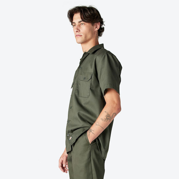 Dickies Short Sleeve Work Shirt - Olive Green – Xtreme Boardshop ()