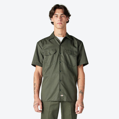 Dickies Short Sleeve Work Shirt - Olive Green – Xtreme Boardshop