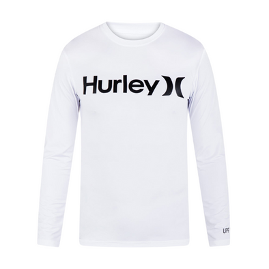 Hurley Mens One And Only Quickdry Rashguard L/S White
