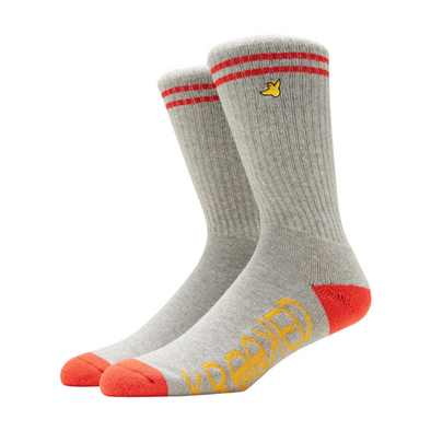 Krooked OG Bird Emb Socks - Gray/Red/Gold