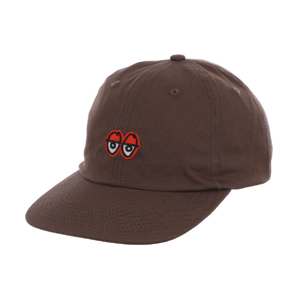 Krooked Eyes Strapback Hat - Brown/Red