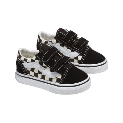 VANS Checkerboard Primary Check Old Skool Black & White Kids Shoes