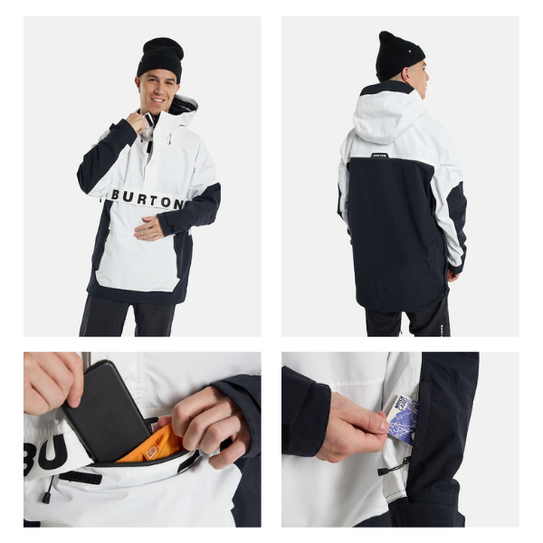 Burton 2024 Men s Frostner 2L Anorak Jacket Stout White True Black