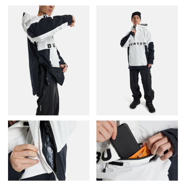 Burton 2024 Men's Frostner 2L Anorak Jacket - Stout White/True Burton 2024 Men's Frostner 2L Anorak Jacket - Stout White/True
