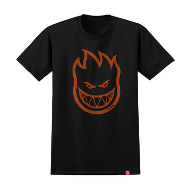 Spitfire Bighead T-Shirt - Black/Burnt Orange