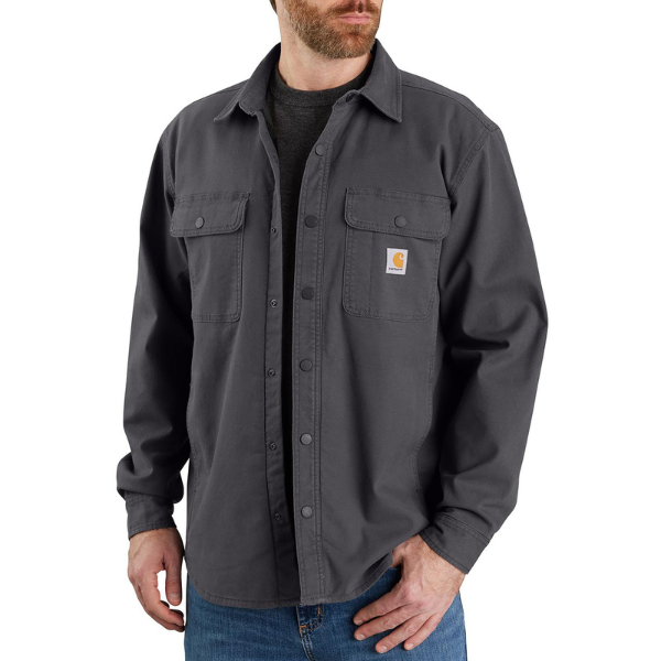 Carhartt Rugged Flex Canvas Fleece Lined Shirt Jacket Shadow