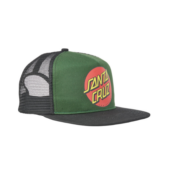 Santa Cruz Classic Dot Mesh Trucker Hat - Dark Green/Black