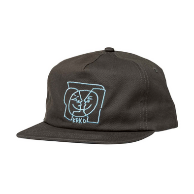 Krooked Moonsmile Raw Snapback Hat - Charcoal/Blue