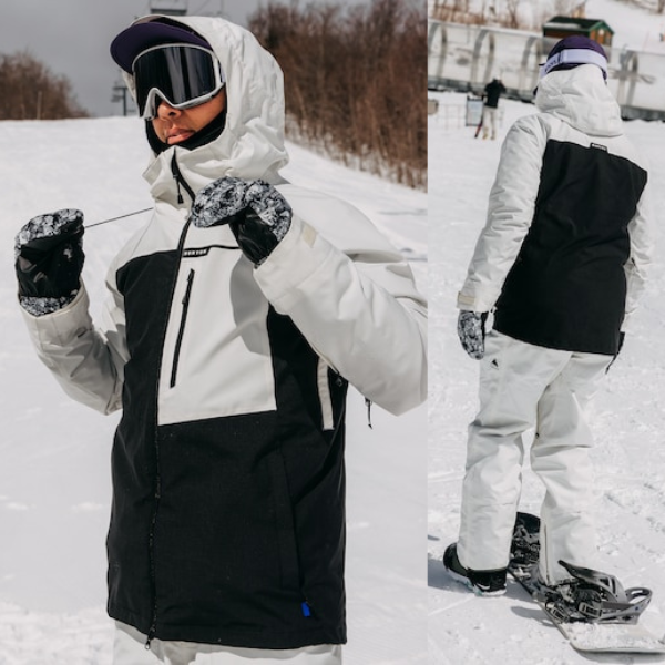BURTONメンズLODGEPOLE JK Lサイズ ホワイト/ブラック新品 Burton 2024 Men's Lodgepole 2L Jacket - Stout White/True