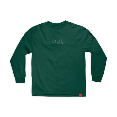 Chocolate Script L/S Tee - Forest