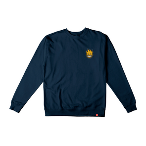 Spitfire Lil Bighead Fill Crew Sweatshirt - Navy/Black/Gold/White Embroidery