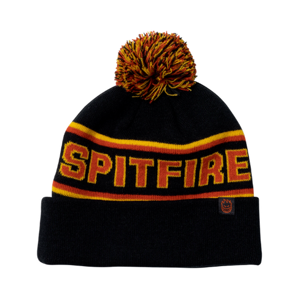 Spitfire Classic 87' Fill Pom Beanie - Black/Gold/Red