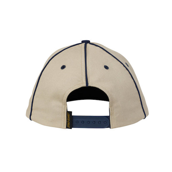 Santa Cruz Convergence Opus Snapback Mid Profile Unisex Hat - Off-White/Navy