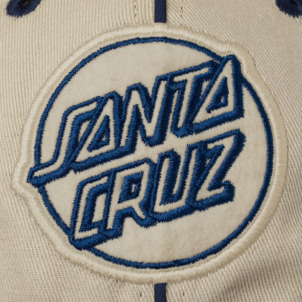 Santa Cruz Convergence Opus Snapback Mid Profile Unisex Hat - Off-White/Navy