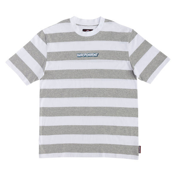 Independent Bounce Stripe T-Shirt White/Grey Heather