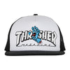 Santa Cruz X Thrasher Screaming Logo Trucker Hat- White/Black