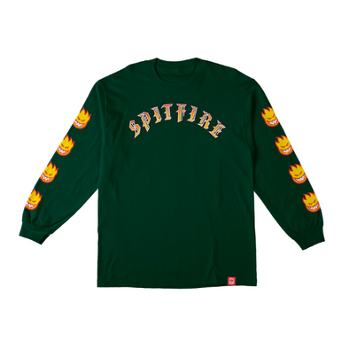 Spitfire Old E Bighead Fill Sleeve L/S - Forest Green/Gold/Red