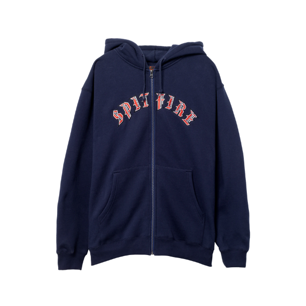 Spitfire Old E Embroidered Zip Hoodie - Deep Navy – Xtreme Spitfire Old E Embroidered Zip Hoodie - Deep Navy – Xtreme