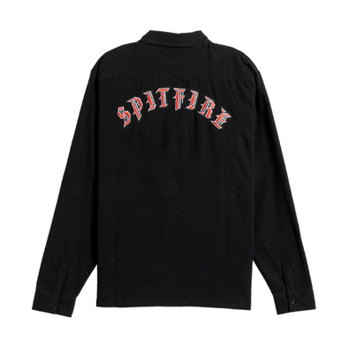 Spitfire Old E EMB Flannel - Black/Red/White Embroidery