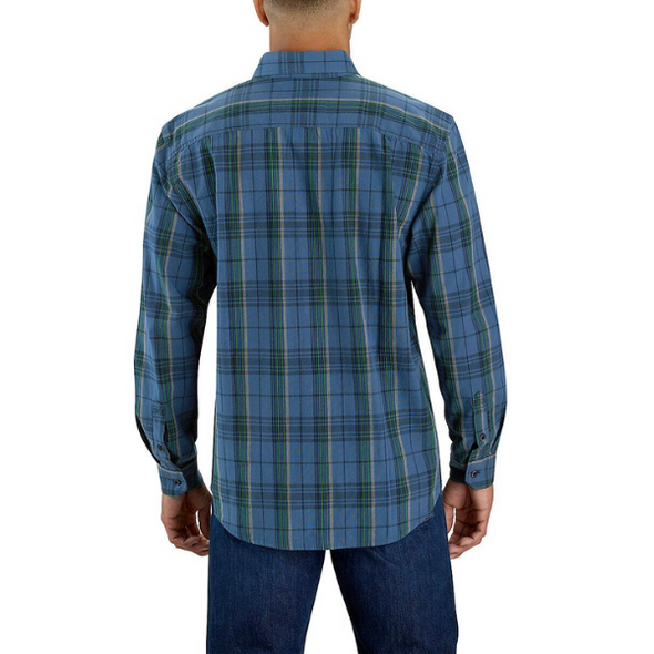 Carhartt Chambray Plaid Shirt  - Dark Blue
