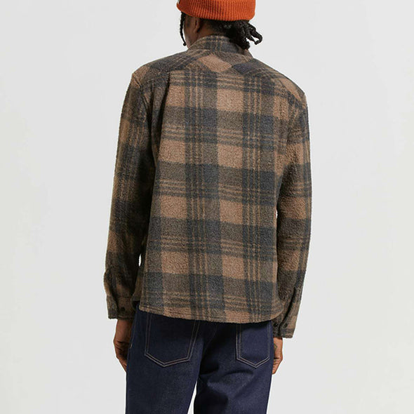 Brixton Bowery L/S Arctic Stretch FLC Burro Brown/Black Plaid