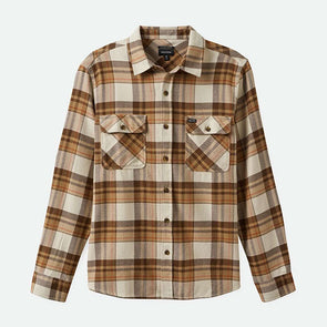 Brixton Bowery L/S Flannel WhiteCap/PineCone Brown/Burro