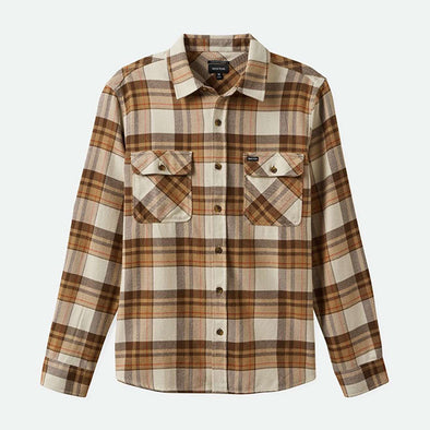 Brixton Bowery L/S Flannel WhiteCap/PineCone Brown/Burro