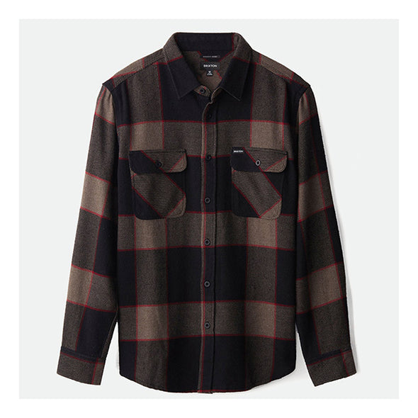 Brixton Bowery L/S Flannel Heather Grey/Charcoal