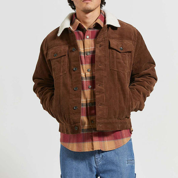 Brixton Cable Lined Trucker Jacket Pinecone Brown