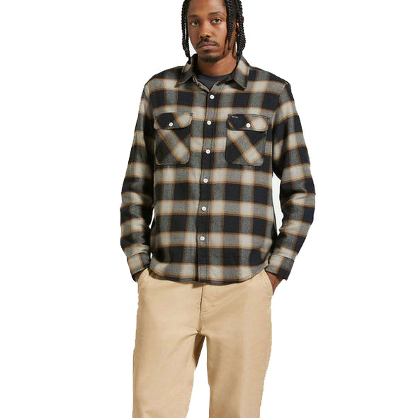 Brixton 20th Anniv Bowery Flannel Black/Cream