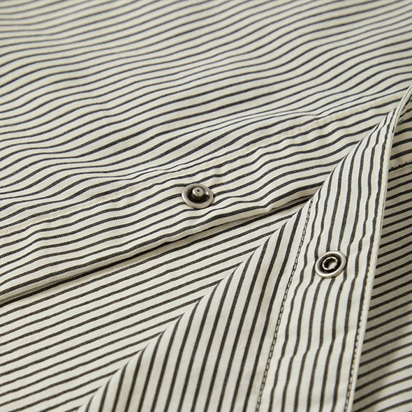 Brixton Builders Auto S/S Shirt Black/Off-White Stripe
