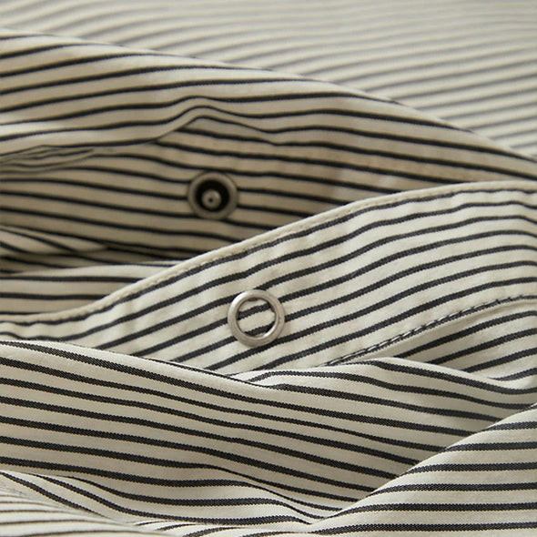 Brixton Builders Auto S/S Shirt Black/Off-White Stripe