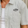 Brixton Builders Auto S/S Shirt Black/Off-White Stripe