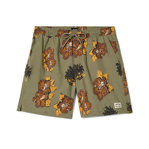 Brixton Everyday Hybrid Shorts 7" Olive Surplus Floral