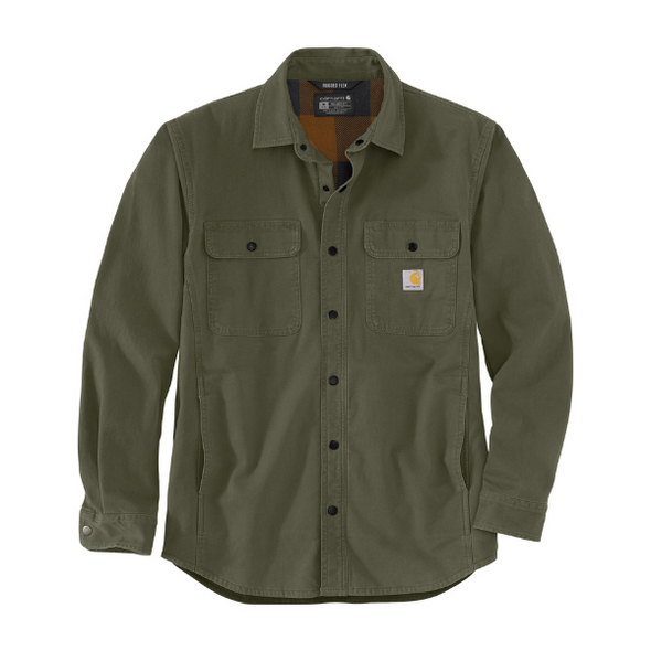 Carhartt Rugged Flex Canvas Fleece-Lined Shirt Jacket Basil