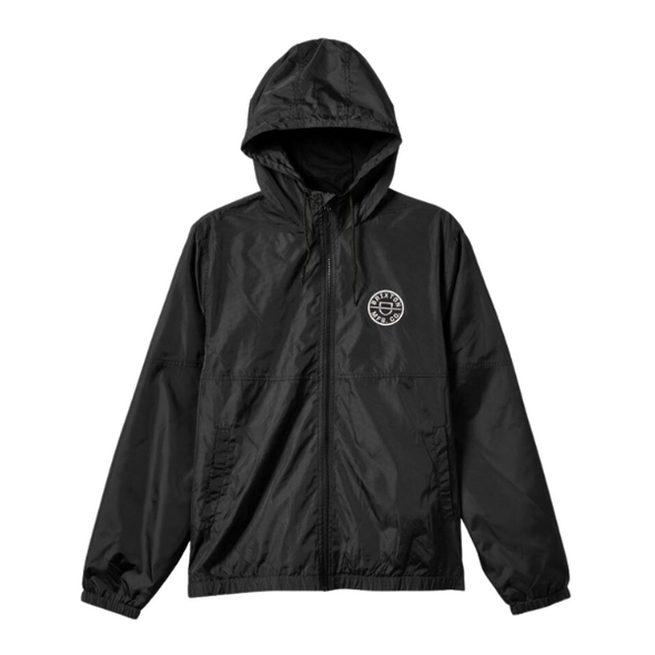 Brixton Claxton Crest Lined Hood Jacket - Black/Black