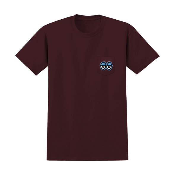 Krooked Strait Eyes Pocket T-Shirt - Maroon/Blue