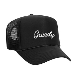 Grizzly Embroidered script trucket Hat Black