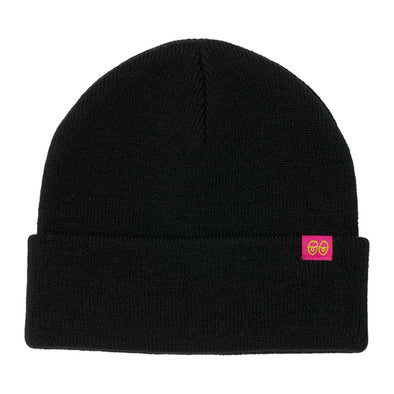 Krooked Eyes Clip Cuff Beanie Black/Pink/Yellow