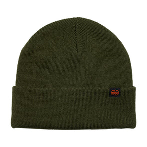 KROOKED EYES CLIP CUFF BEANIE OLIVE/RED