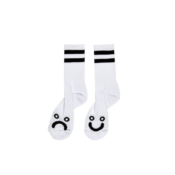 Polar Skate Co. Happy Sad Socks - White
