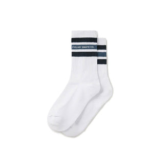 Polar Skate Co. Fat Stripe Socks White/Blue