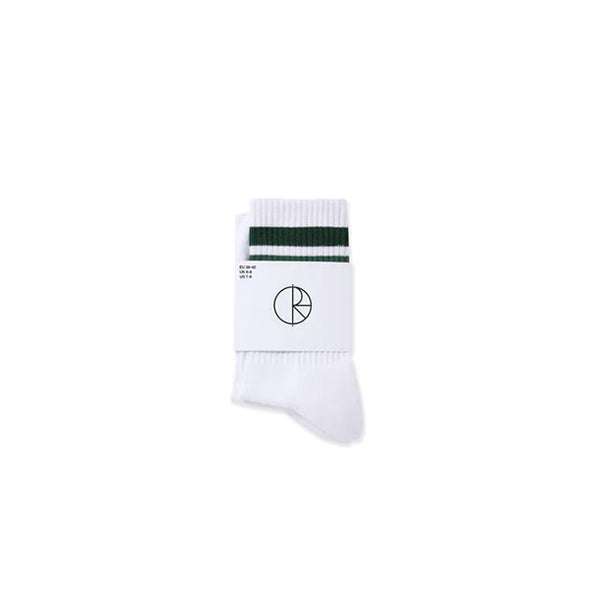 Polar Skate Co. Fat Stripe Socks White/Green